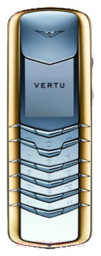 Vertu Signature Stainless Steel with Yellow Metal Bezel
